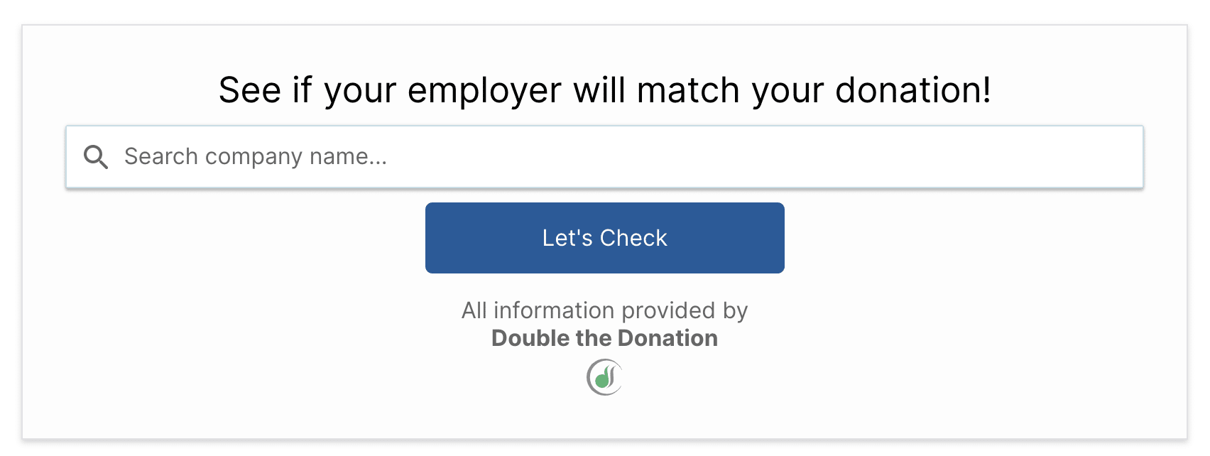 DoubleTheDonation search tool
