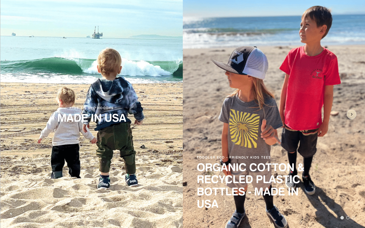 Kids on the beach wearing SOL and Sons Merch