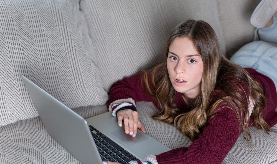 teen girl monitored by her parents