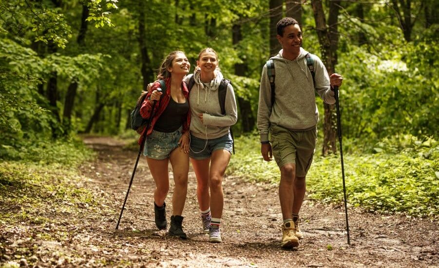 teens trekking
