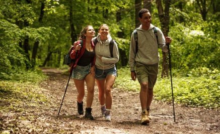 Teens trekking